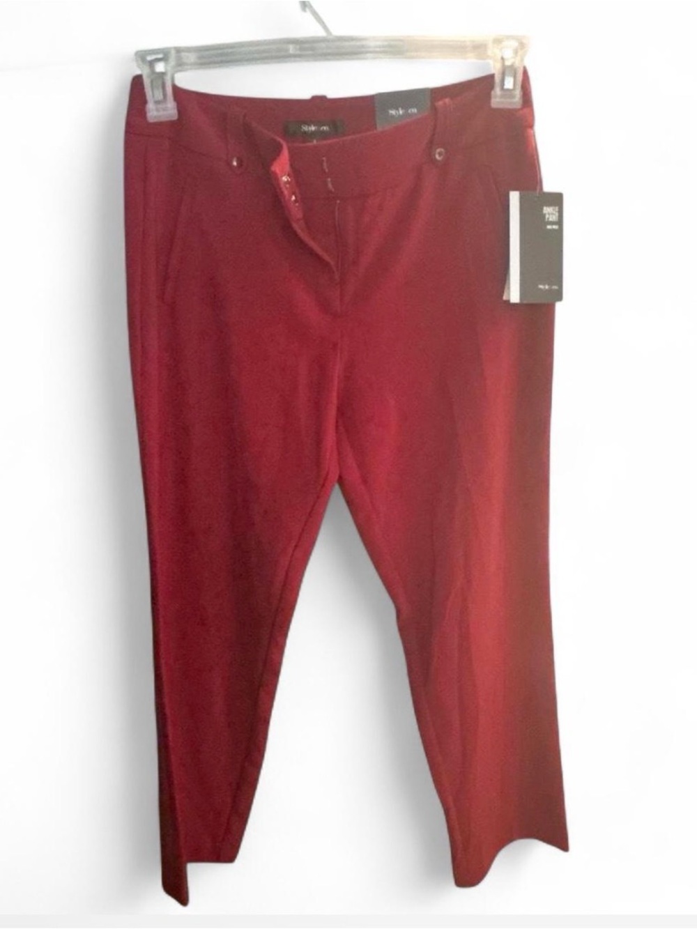 Style & Co. Burgundy Cropped Straight Pants
